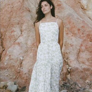 Cocoshop Green Flora Tiered Dress